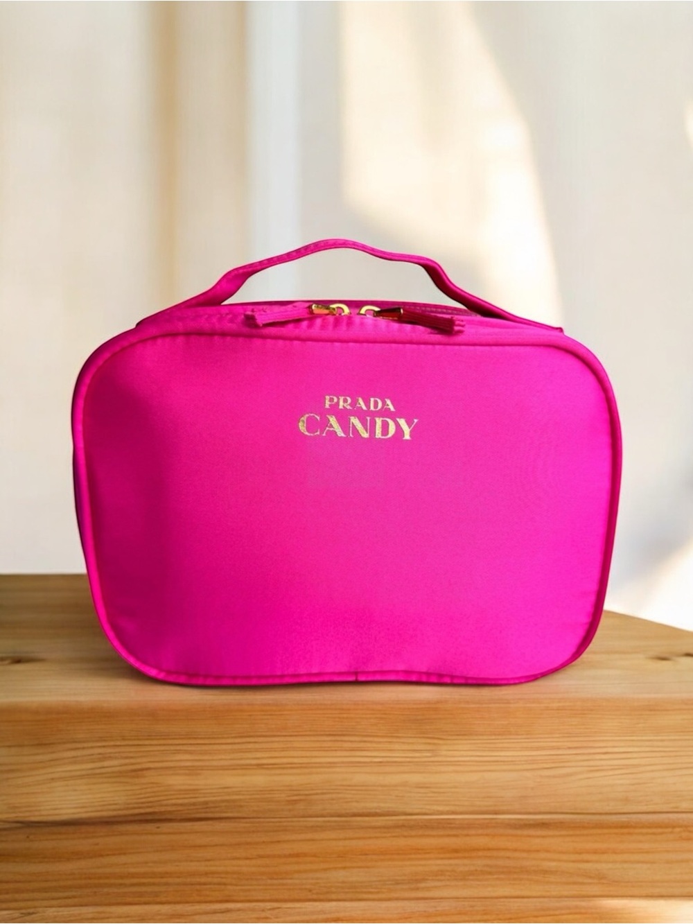 🆕PRADA CANDY Cosmetic Bag Make Up Case Pink Fuchsia